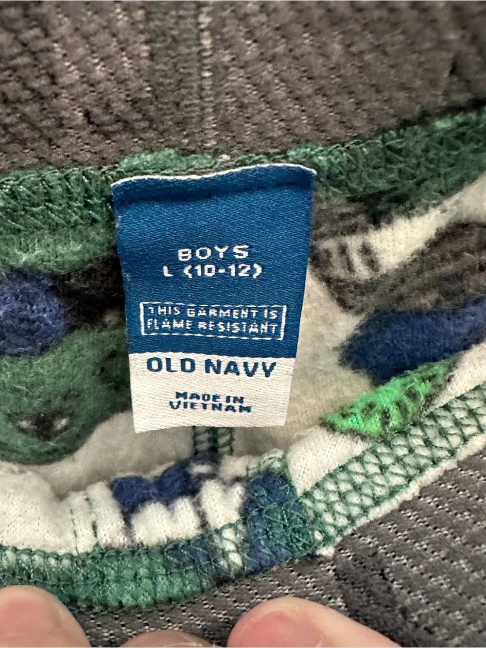 Old Navy Boys Fleece Pajama Pants with Green Dinosaur Print Large